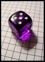 Dice : Dice - 6D - Single Purple Clear with White Pips Pillow Shape
